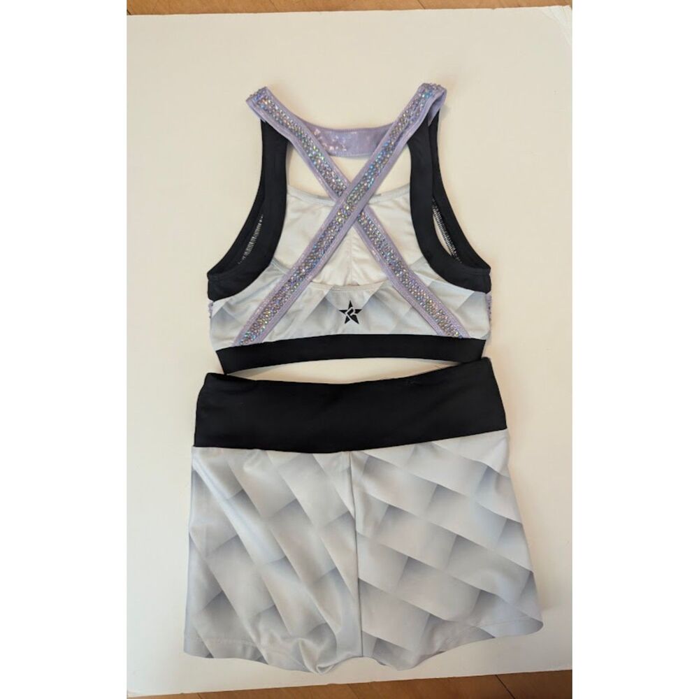 Rebel Athletic HTF purple gray geometric set AXS cheer dance - Picture 2 of 4